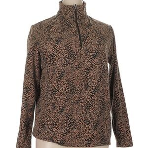 🐆 Lands’ End Leopard Print Fleece – Size L (14–16) 🐆